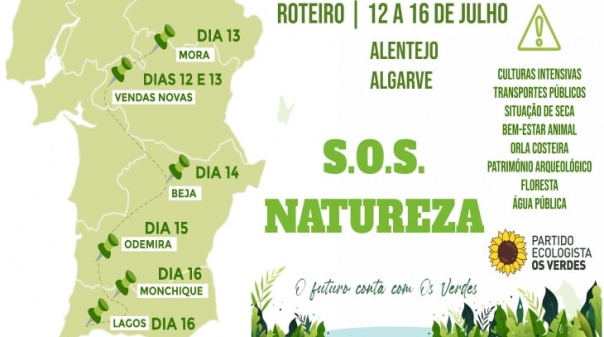 Os Verdes realizam roteiro pelo sul do país no âmbito da campanha SOS Natureza