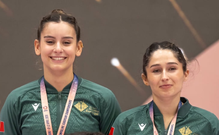 Algarvia Sofia Correia e Catarina Nunes sagraram-se vice-campe&atilde;s da Europa em trampolim sincronizado